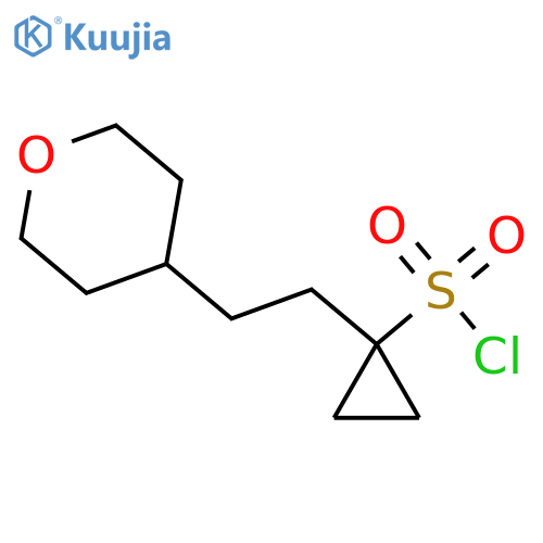 1-2-(oxan-4-yl)ethylcyclopropane-1-sulfonyl chloride structure