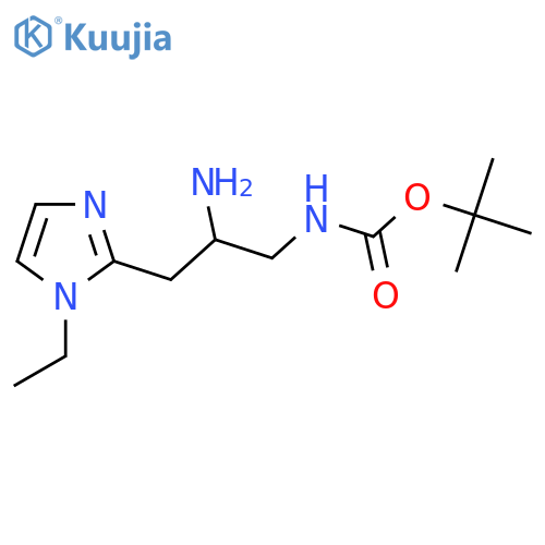 tert-butyl N-2-amino-3-(1-ethyl-1H-imidazol-2-yl)propylcarbamate structure