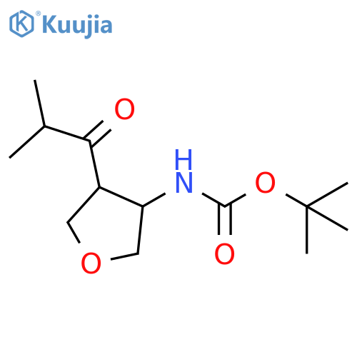 Carbamic acid, N-[tetrahydro-4-(2-methyl-1-oxopropyl)-3-furanyl]-, 1,1-dimethylethyl ester structure