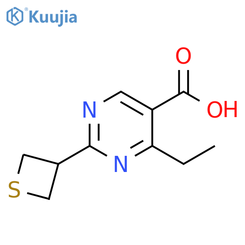 5-Pyrimidinecarboxylic acid, 4-ethyl-2-(3-thietanyl)- structure