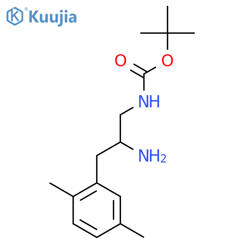 tert-butyl N-2-amino-3-(2,5-dimethylphenyl)propylcarbamate structure