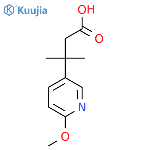 3-(6-methoxypyridin-3-yl)-3-methylbutanoic acid structure