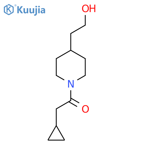 2-Cyclopropyl-1-(4-(2-hydroxyethyl)piperidin-1-yl)ethan-1-one structure
