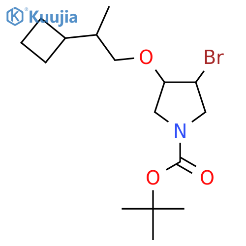 tert-butyl 3-bromo-4-(2-cyclobutylpropoxy)pyrrolidine-1-carboxylate structure