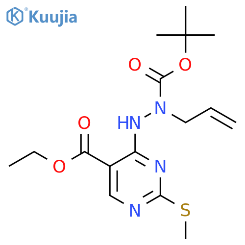 Ethyl 4-(2-allyl-2-(tert-butoxycarbonyl)hydrazinyl)-2-(methylthio)pyrimidine-5-carboxylate structure