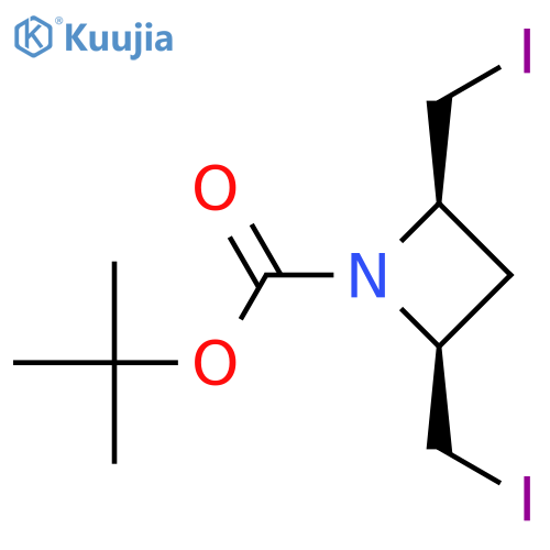 tert-butyl (2R,4S)-2,4-bis(iodomethyl)azetidine-1-carboxylate structure