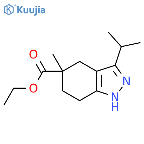 ETHYL 3-ISOPROPYL-5-METHYL-4,5,6,7-TETRAHYDRO-2H-INDAZOLE-5-CARBOXYLATE structure