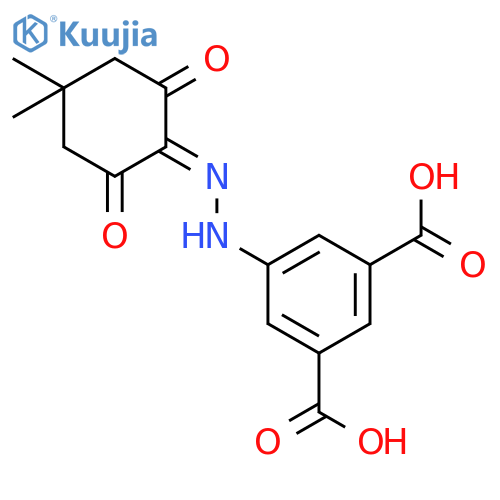 1,3-Benzenedicarboxylic acid, 5-[2-(4,4-dimethyl-2,6-dioxocyclohexylidene)hydrazinyl]- structure