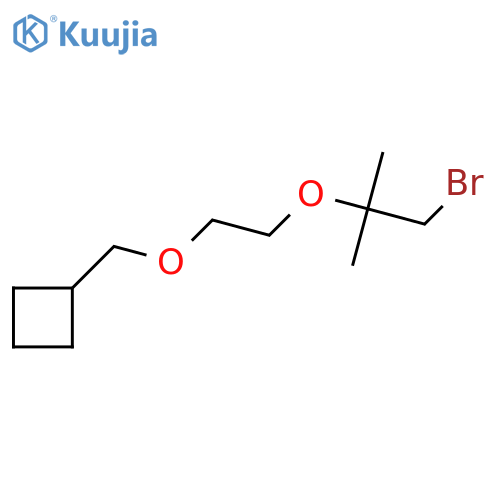 ({2-(1-bromo-2-methylpropan-2-yl)oxyethoxy}methyl)cyclobutane structure