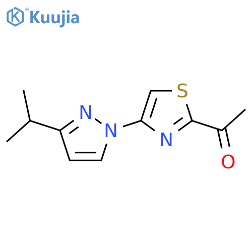 1-{4-3-(propan-2-yl)-1H-pyrazol-1-yl-1,3-thiazol-2-yl}ethan-1-one structure