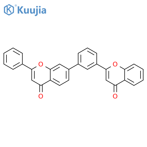 4H-1-Benzopyran-4-one,7-[3-(4-oxo-4H-1-benzopyran-2-yl)phenyl]-2-phenyl- structure