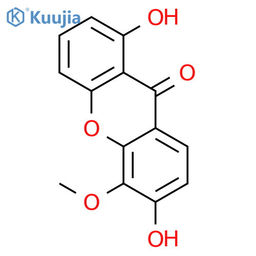 1,6-dihydroxy-5-methoxy-xanthen-9-one structure