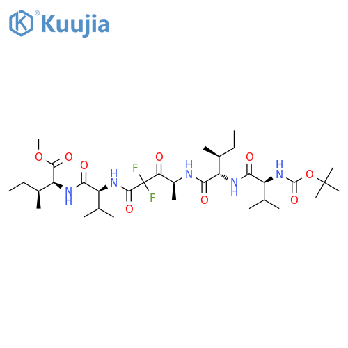 Methyl (2S,3S)-2-[[(2S)-2-[[(4S)-2,2-difluoro-4-[[(2S,3S)-3-methyl-2-[[(2S)-3-methyl-2-[(2-methylpropan-2-yl)oxycarbonylamino]butanoyl]amino]pentanoyl]amino]-3-oxopentanoyl]amino]-3-methylbutanoyl]amino]-3-methylpentanoate structure