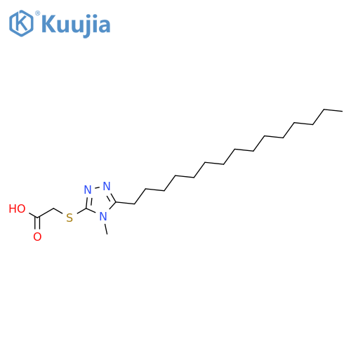 Acetic acid, [(4-methyl-5-pentadecyl-4H-1,2,4-triazol-3-yl)thio]- structure