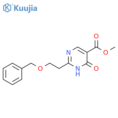 5-Pyrimidinecarboxylic acid, 1,6-dihydro-6-oxo-2-[2-(phenylmethoxy)ethyl]-, methyl ester structure