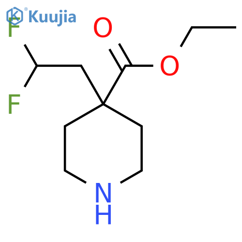 ethyl 4-(2,2-difluoroethyl)piperidine-4-carboxylate structure