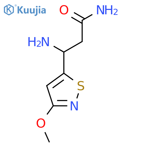 3-amino-3-(3-methoxy-1,2-thiazol-5-yl)propanamide structure