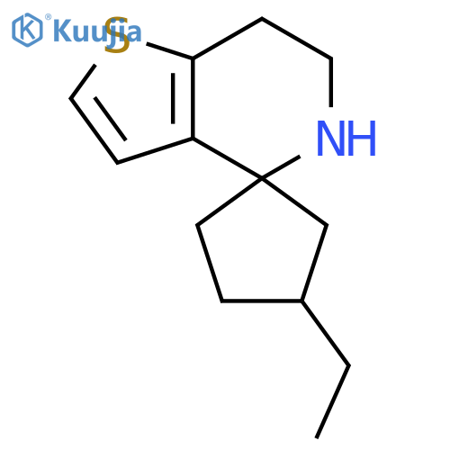 4-ethyl-6',7'-dihydro-5'H-spirocyclopentane-1,4'-thieno3,2-cpyridine structure