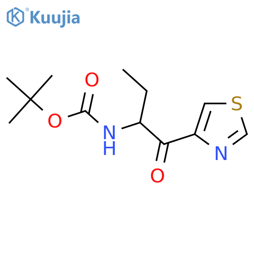 tert-butyl N-[1-oxo-1-(1,3-thiazol-4-yl)butan-2-yl]carbamate structure