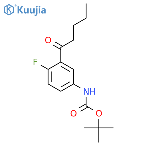 tert-butyl N-(4-fluoro-3-pentanoylphenyl)carbamate structure
