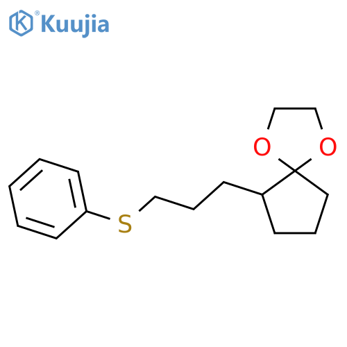 1,4-DIOXASPIRO[4.4]NONANE, 6-[3-(PHENYLTHIO)PROPYL]- structure