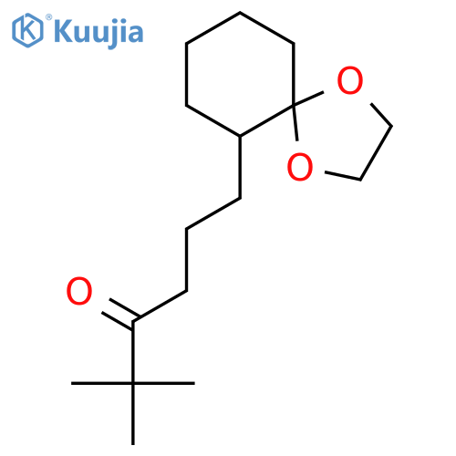 3-Hexanone, 6-(1,4-dioxaspiro[4.5]dec-6-yl)-2,2-dimethyl- structure