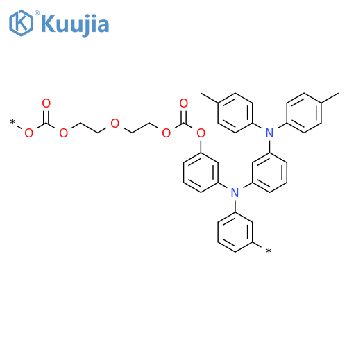 Poly[oxycarbonyloxy-1,2-ethanediyloxy-1,2-ethanediyloxycarbonyloxy-1,3-phenylene[[3-[bis(4-methylphenyl)amino]phenyl]imino]-1,3-phenylene] structure