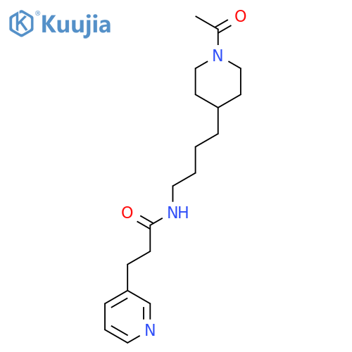 3-Pyridinepropanamide, N-[4-(1-acetyl-4-piperidinyl)butyl]- structure