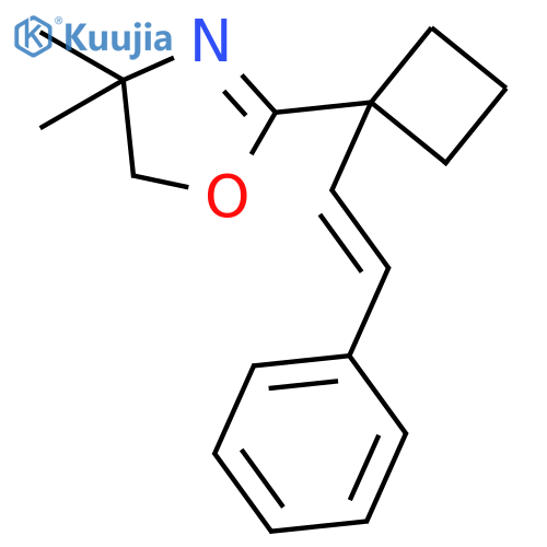 Oxazole, 4,5-dihydro-4,4-dimethyl-2-[1-(2-phenylethenyl)cyclobutyl]- structure