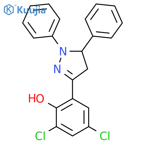 Phenol, 2,4-dichloro-6-(4,5-dihydro-1,5-diphenyl-1H-pyrazol-3-yl)- structure
