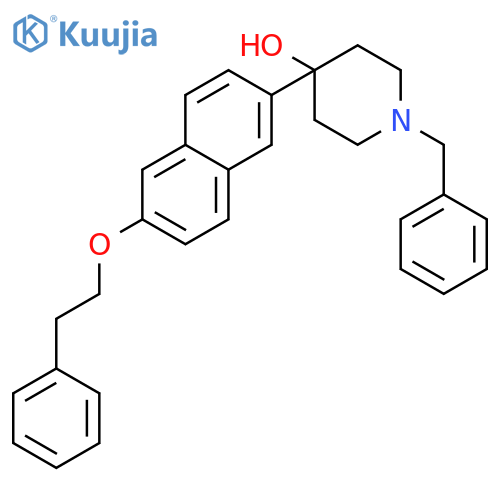 4-Piperidinol, 4-[6-(2-phenylethoxy)-2-naphthalenyl]-1-(phenylmethyl)- structure