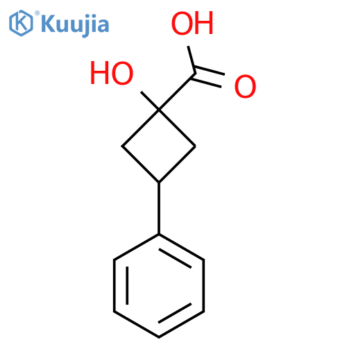 1-Hydroxy-3-phenylcyclobutane-1-carboxylic acid structure