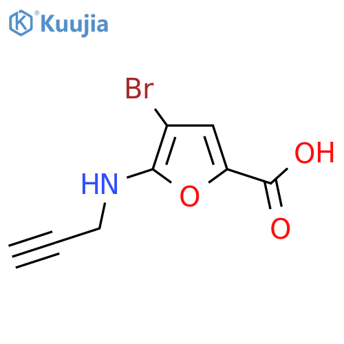 4-bromo-5-(prop-2-yn-1-yl)aminofuran-2-carboxylic acid structure
