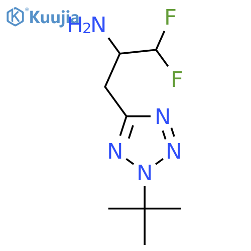 3-(2-tert-butyl-2H-1,2,3,4-tetrazol-5-yl)-1,1-difluoropropan-2-amine structure