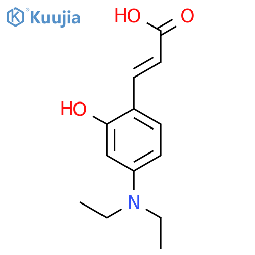3-4-(diethylamino)-2-hydroxyphenylprop-2-enoic acid structure