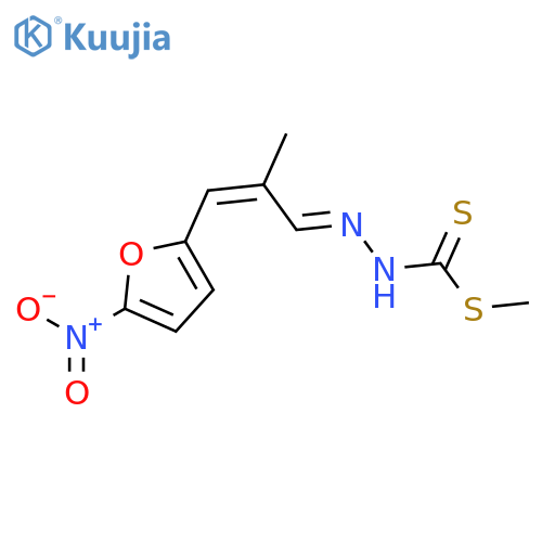 methyl (2E)-2-[(2E)-2-methyl-3-(5-nitrofuran-2-yl)prop-2-en-1-ylidene]hydrazinecarbodithioate structure