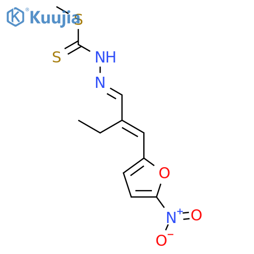 methyl (2E)-2-{(2E)-2-[(5-nitrofuran-2-yl)methylidene]butylidene}hydrazinecarbodithioate structure