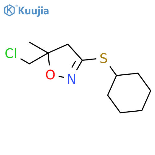 Isoxazole, 5-(chloromethyl)-3-(cyclohexylthio)-4,5-dihydro-5-methyl- structure