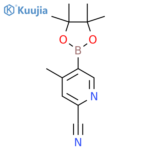 4-Methyl-5-(4,4,5,5-tetramethyl-1,3,2-dioxaborolan-2-yl)pyridine-2-carbonitrile structure