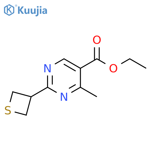 5-Pyrimidinecarboxylic acid, 4-methyl-2-(3-thietanyl)-, ethyl ester structure
