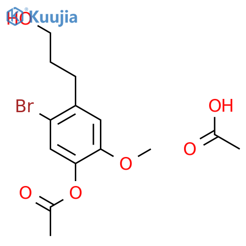 Benzenepropanol, 4-(acetyloxy)-2-bromo-5-methoxy-, acetate structure