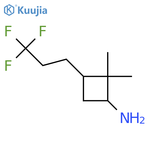 2,2-Dimethyl-3-(3,3,3-trifluoropropyl)cyclobutan-1-amine structure