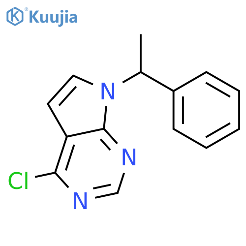 7H-Pyrrolo[2,3-d]pyrimidine, 4-chloro-7-(1-phenylethyl)- structure