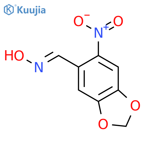N-(6-nitro-2H-1,3-benzodioxol-5-yl)methylidenehydroxylamine structure