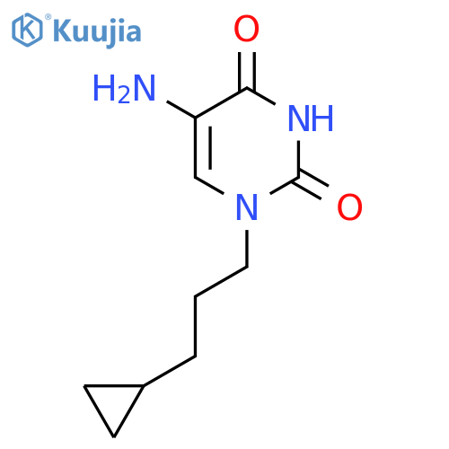 5-amino-1-(3-cyclopropylpropyl)-1,2,3,4-tetrahydropyrimidine-2,4-dione structure