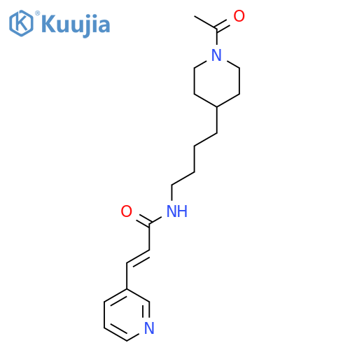 2-Propenamide, N-[4-(1-acetyl-4-piperidinyl)butyl]-3-(3-pyridinyl)- structure