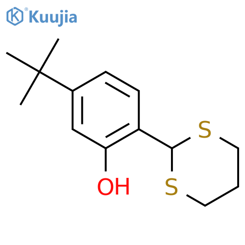 Phenol, 5-(1,1-dimethylethyl)-2-(1,3-dithian-2-yl)- structure