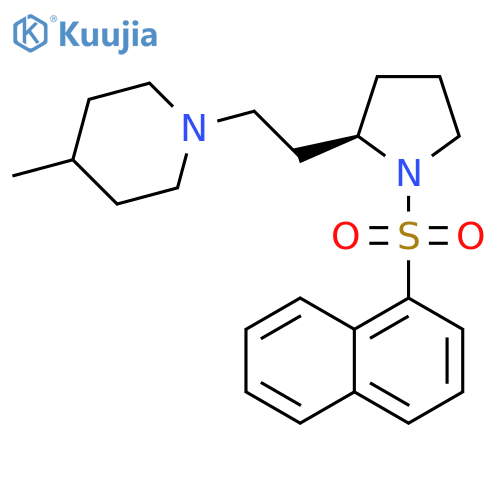 Pyrrolidine,2-[2-(4-methyl-1-piperidinyl)ethyl]-1-(1-naphthalenylsulfonyl)-, (2R)- structure