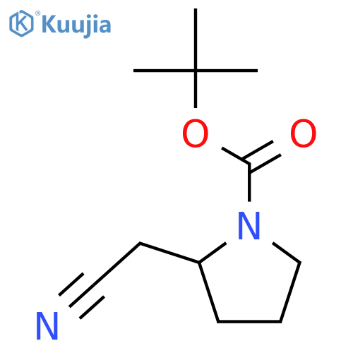 tert-butyl (2R)-2-(cyanomethyl)pyrrolidine-1-carboxylate structure