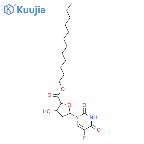 Dodecyl 5-(5-fluoro-2,4-dioxopyrimidin-1-yl)-3-hydroxyoxolane-2-carboxylate structure